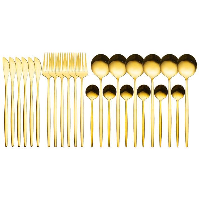 24 Piece Stainless Steel Silverware Set