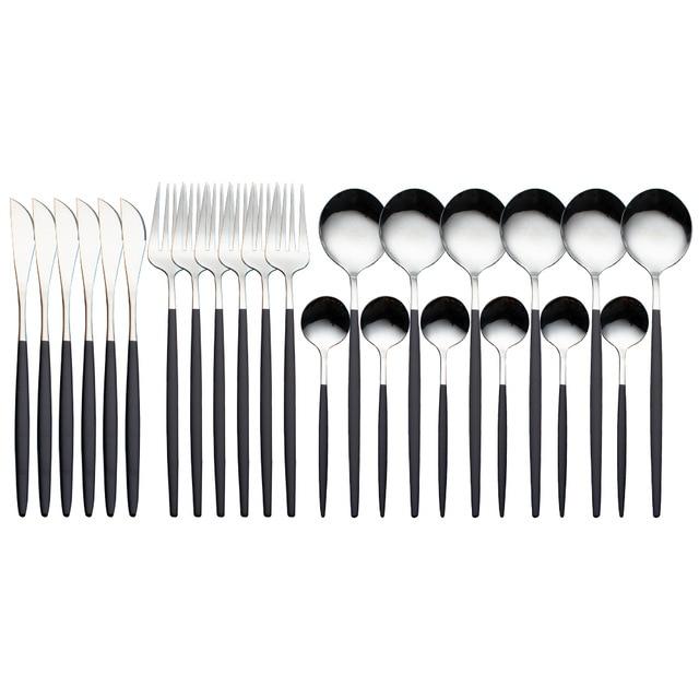 24 Piece Stainless Steel Silverware Set