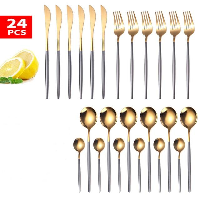 24 Piece Stainless Steel Silverware Set