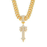 "T" Iced Out Cuban Link Necklace