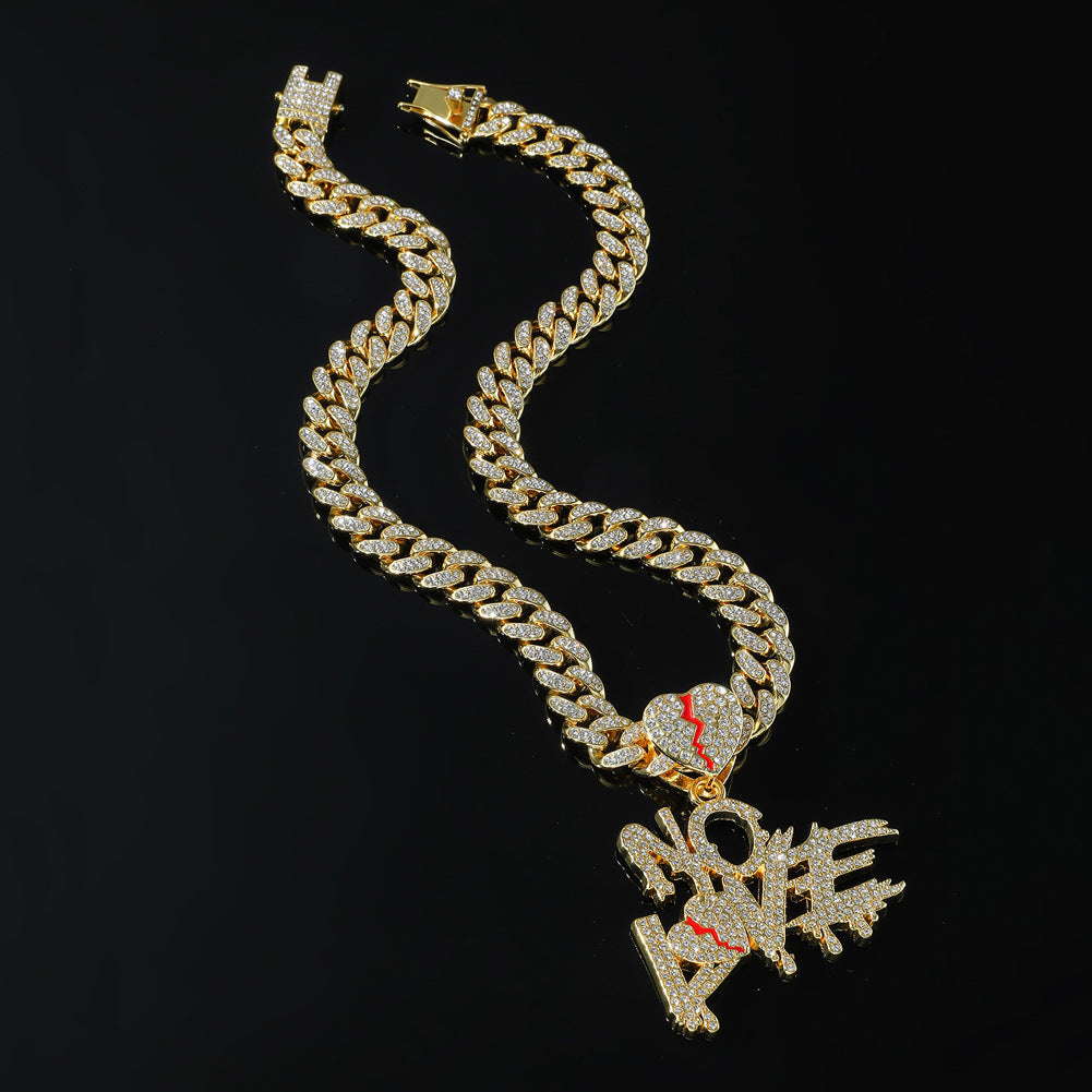 "No Love" Iced Out Cuban Link Necklace