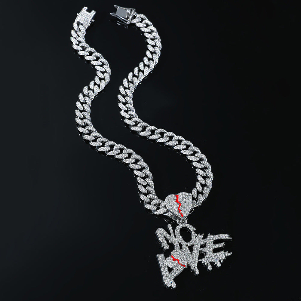 "No Love" Iced Out Cuban Link Necklace