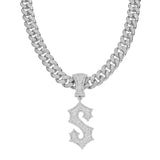 "S" Iced Out Cuban Link Necklace